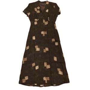 Liz Claiborne Petites S/S Collared V-Neck Maxi Dress Size: 4 Petite